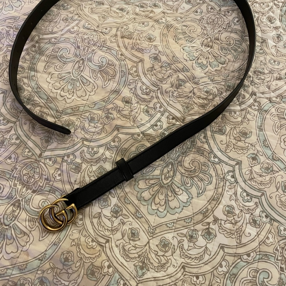 Gucci Marmont Thin Black Leather Belt - Inclusive of Box and Dusty - GUC - Picture 3 of 8